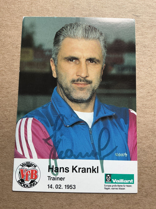 Hans Krankl, Austria 🇦🇹 VfB Mödling 1992/93 hand signed