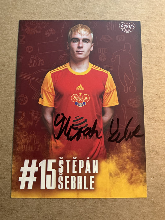 Štěpán Šebrle, Czech Republic 🇨🇿 FK Dukla Prague 2021/22 hand signed