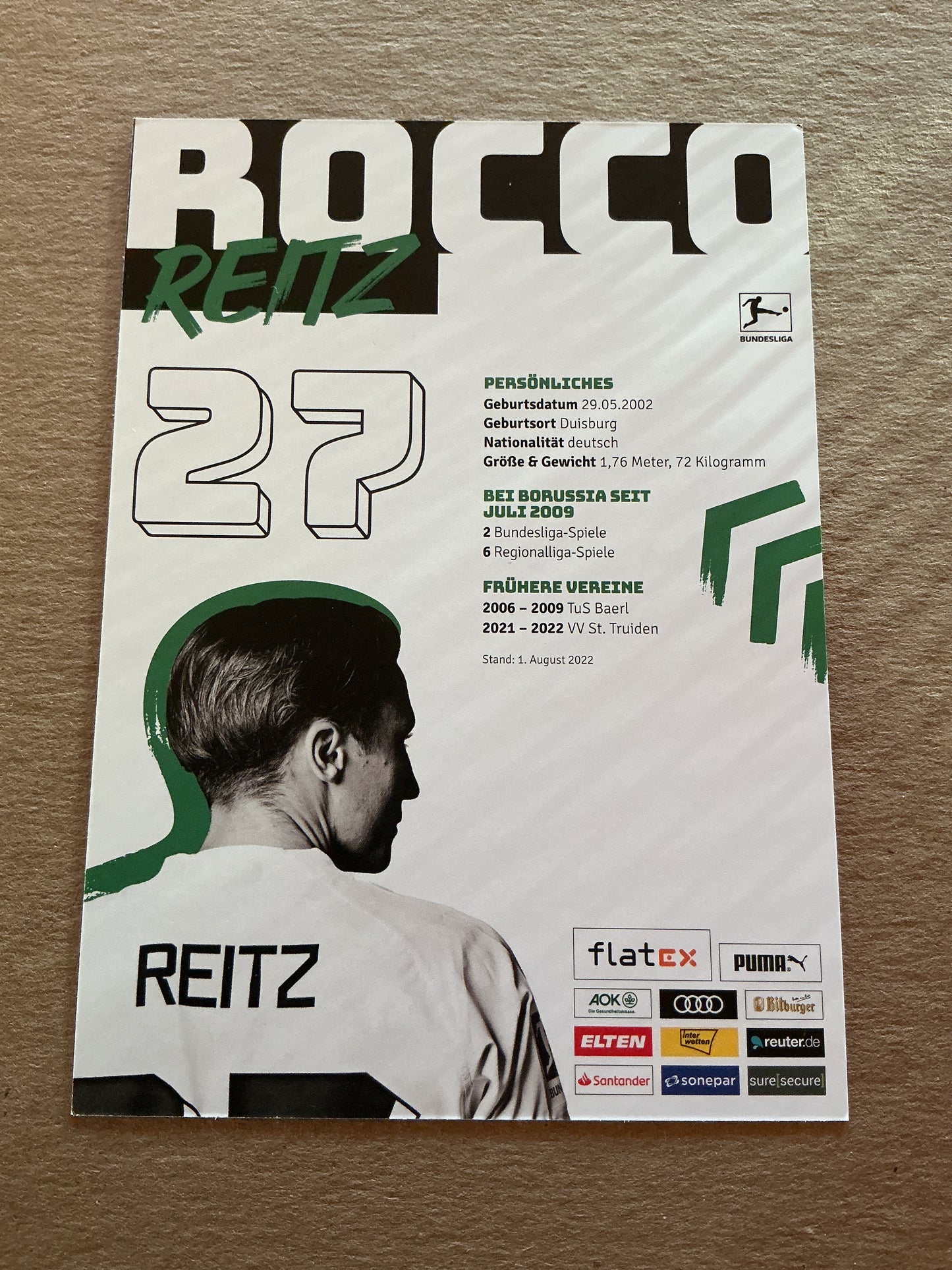 Rocco Reitz, Germany 🇩🇪 Borussia Mönchengladbach 2022/23 hand signed