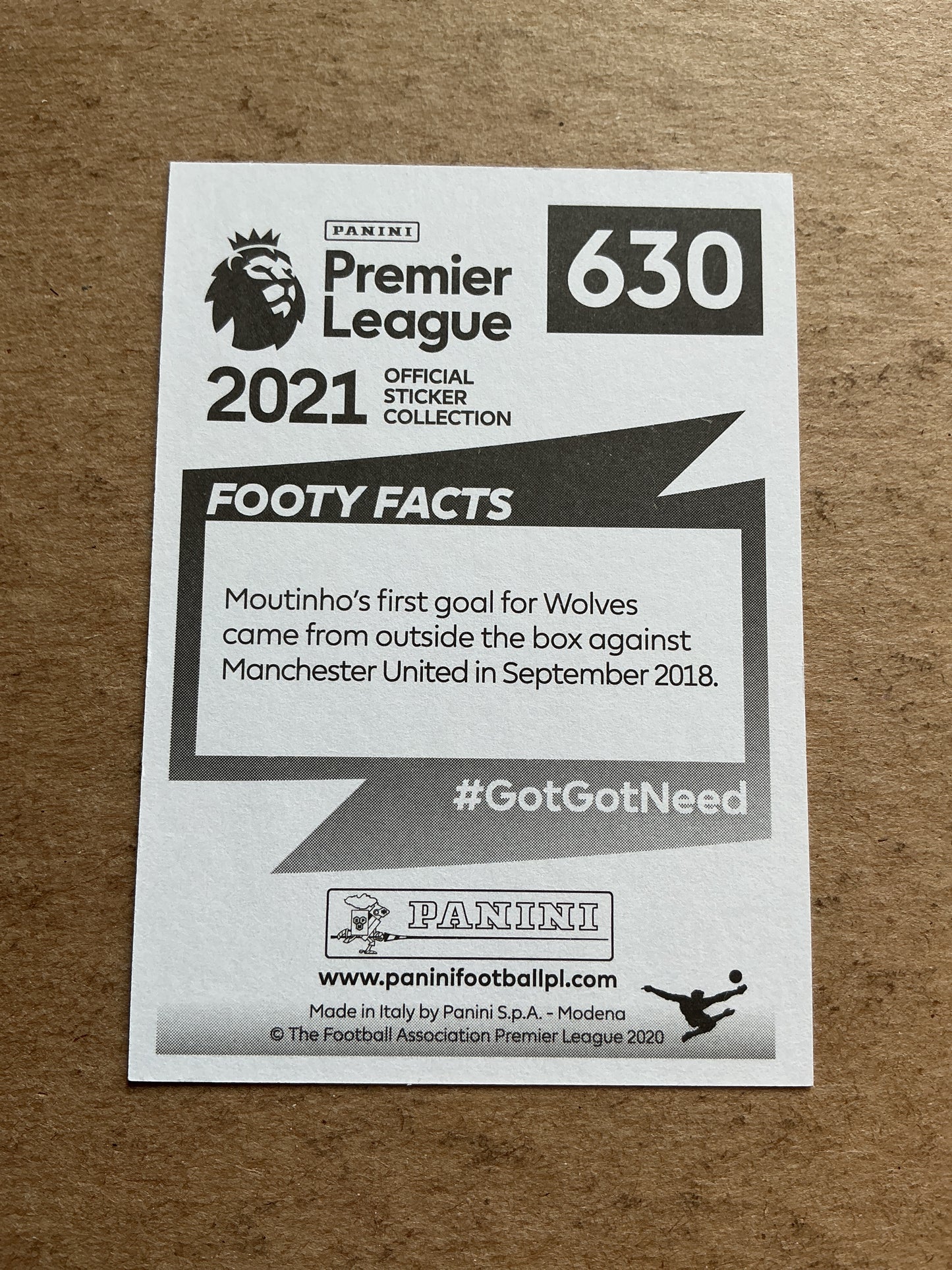João Moutinho, Portugal 🇵🇹 Wolverhampton Wanderers 2021 Panini hand signed