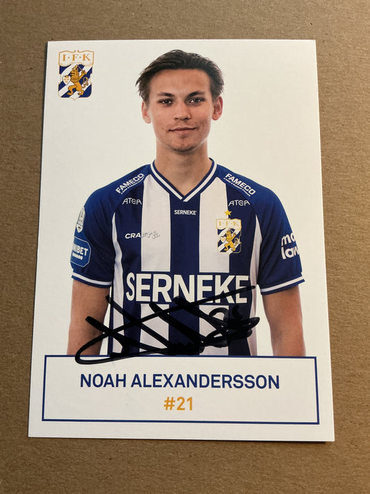 Noah Alexandersson, Sweden 🇸🇪 IFK Göteborg 2021/22 hand signed