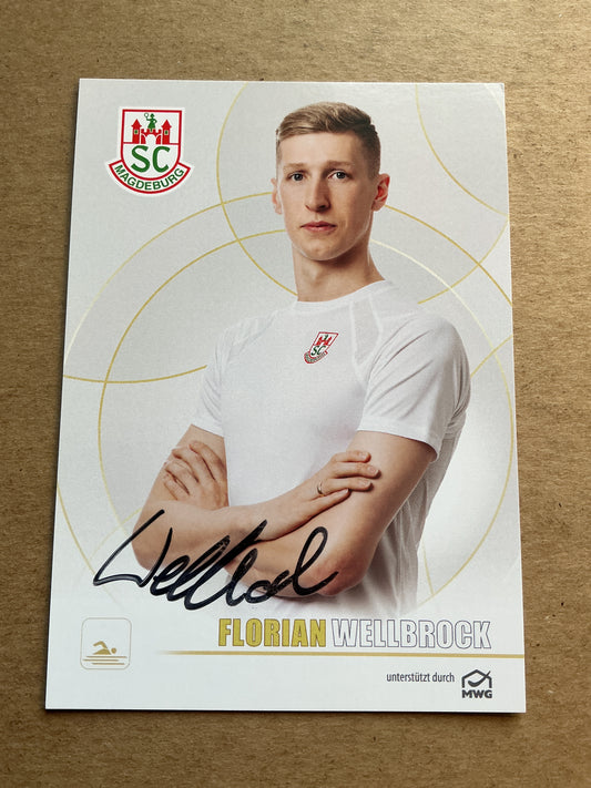 Florian Wellbrock, Germany 🇩🇪 Swimming Summer Olympics 2024 hand signed