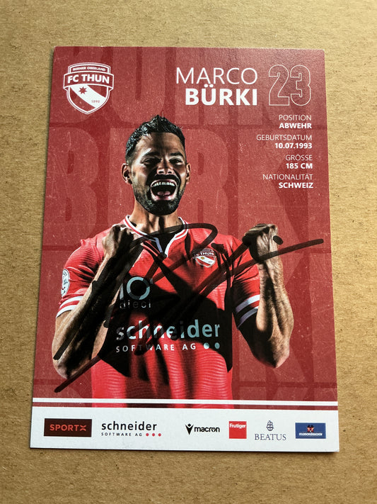 Marco Bürki, Switzerland 🇨🇭 FC Thun 2023/24 hand signed