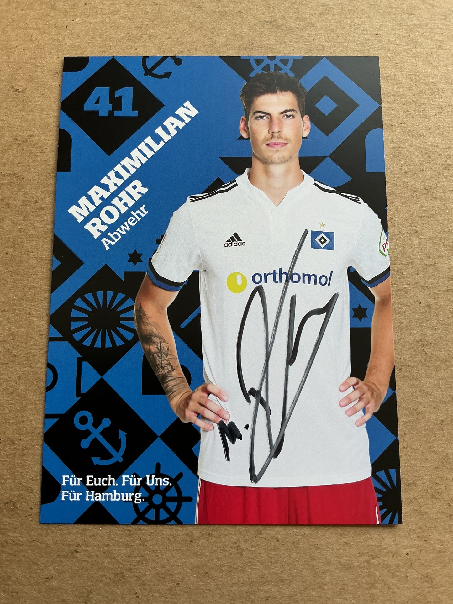 Maximilian Rohr, Germany 🇩🇪 Hamburger SV 2021/22 hand signed