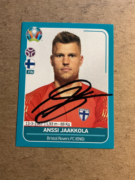 Anssi Jaakkola, Finland 🇫🇮 UEFA Euro 2020 Panini hand signed