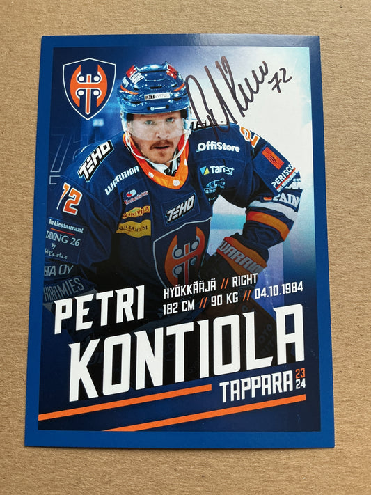 Petri Kontiola, Finland 🇫🇮 Tappara Tampere 2023/24 hand signed
