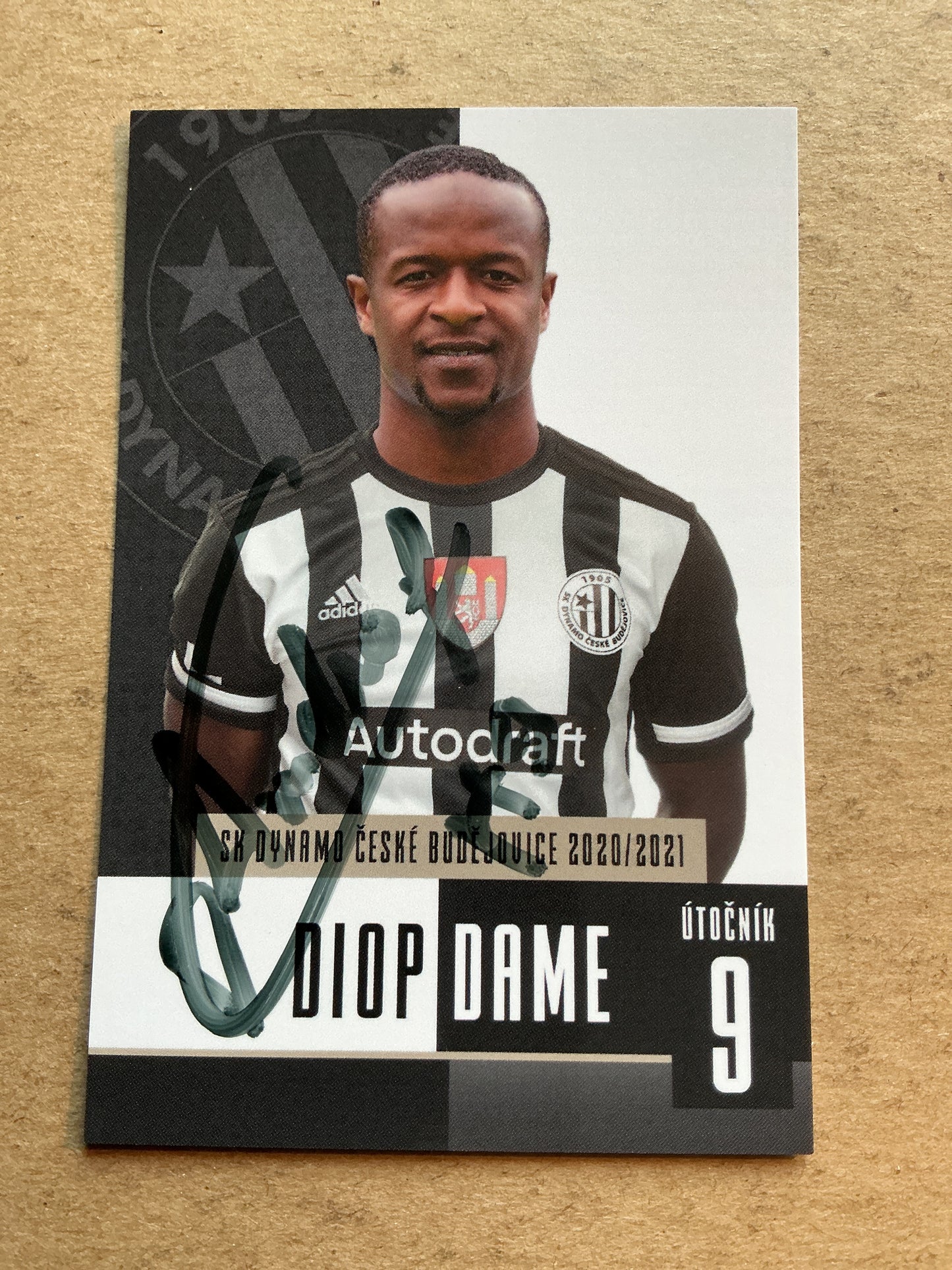 Dame Diop, Senegal 🇸🇳 SK Dynamo České Budějovice 2020/21 hand signed