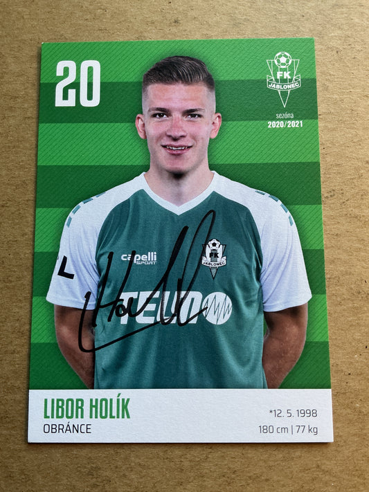 Libor Holík, Czech Republic 🇨🇿 FK Jablonec 2020/21 hand signed