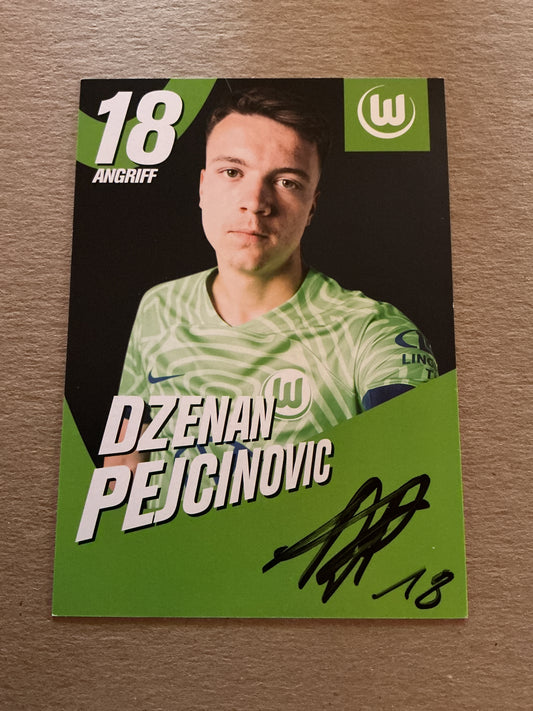 Dzenan Pejcinovic, Germany 🇩🇪 VfL Wolfsburg 2022/23 hand signed