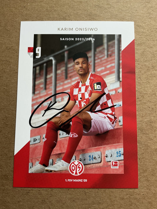 Karim Onisiwo, Austria 🇦🇹 FSV Mainz 05 2023/24 hand signed