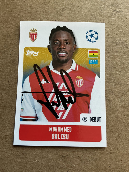 Mohammed Salisu, Ghana 🇬🇭 AS Monaco 2024/25 Topps hand signed