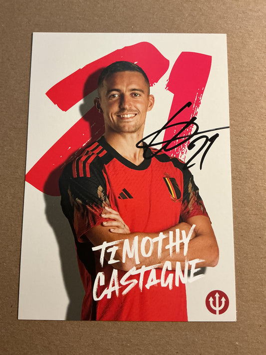 Timothy Castagne, Belgium 🇧🇪 2023 Leicester City hand signed
