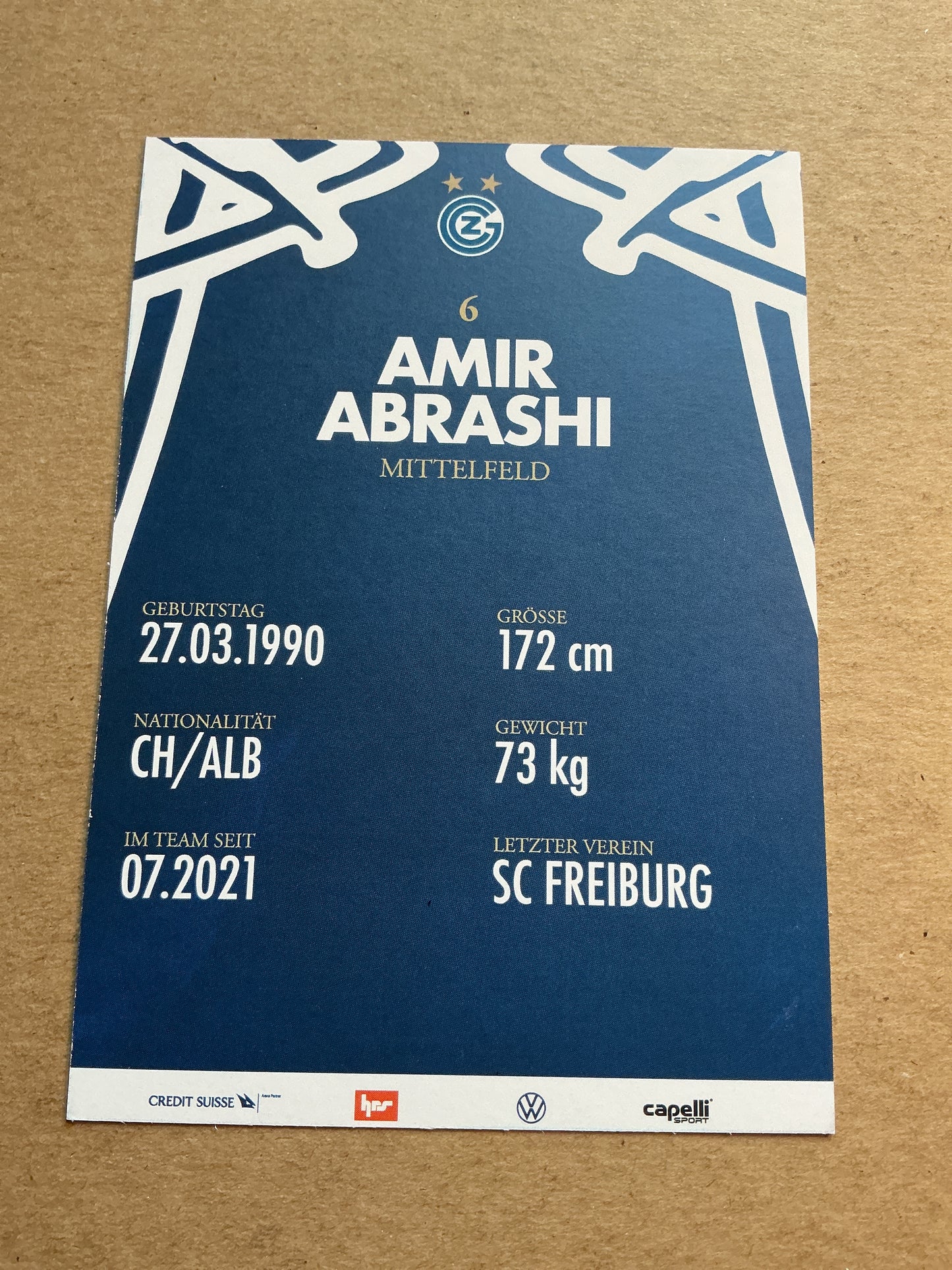 Amir Abrashi, Switzerland 🇨🇭 Grasshopper Club Zürich 2023/24 hand signed