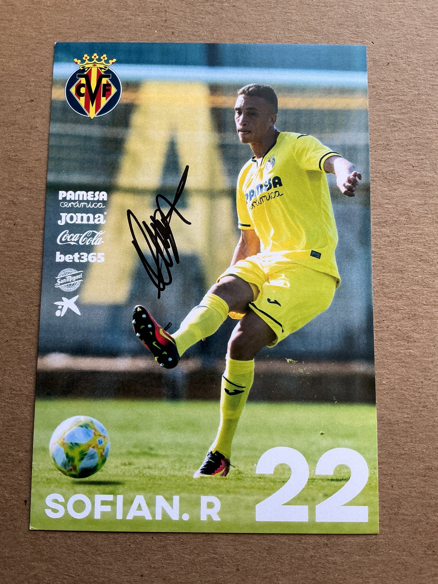 Sofian Chakla, Morocco 🇲🇦 Villarreal CF 2019/20 hand signed