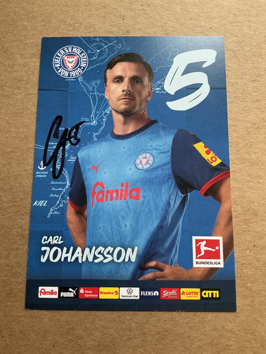 Carl Johansson, Sweden 🇸🇪 Holstein Kiel 2024/25 hand signed