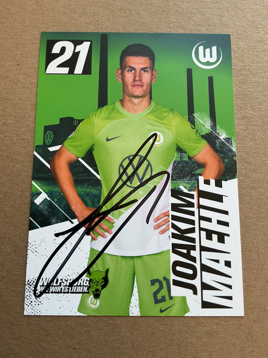 Joakim Mæhle, Denmark 🇩🇰 VfL Wolfsburg 2023/24 hand signed