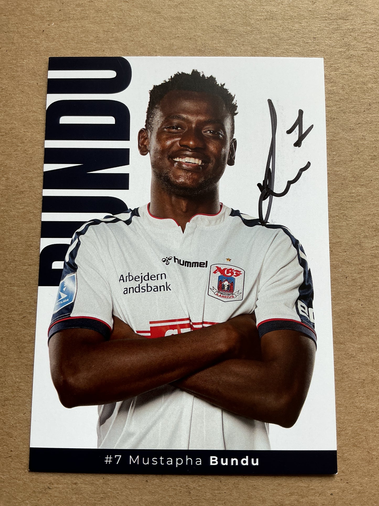 Mustapha Bundu, Sierra Leone 🇸🇱 Aarhus GF 2021/22 hand signed