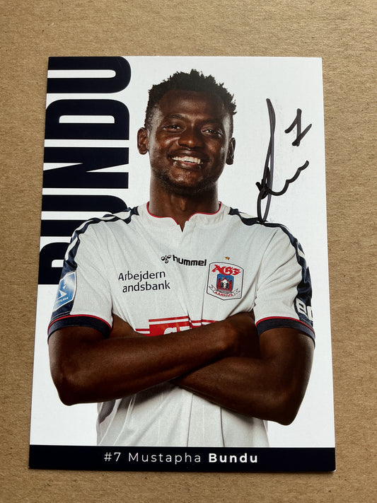 Mustapha Bundu, Sierra Leone 🇸🇱 Aarhus GF 2021/22 hand signed