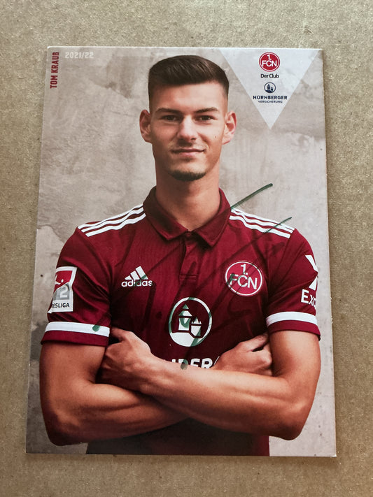 Tom Krauß, Germany 🇩🇪 1.FC Nürnberg 2021/22 hand signed