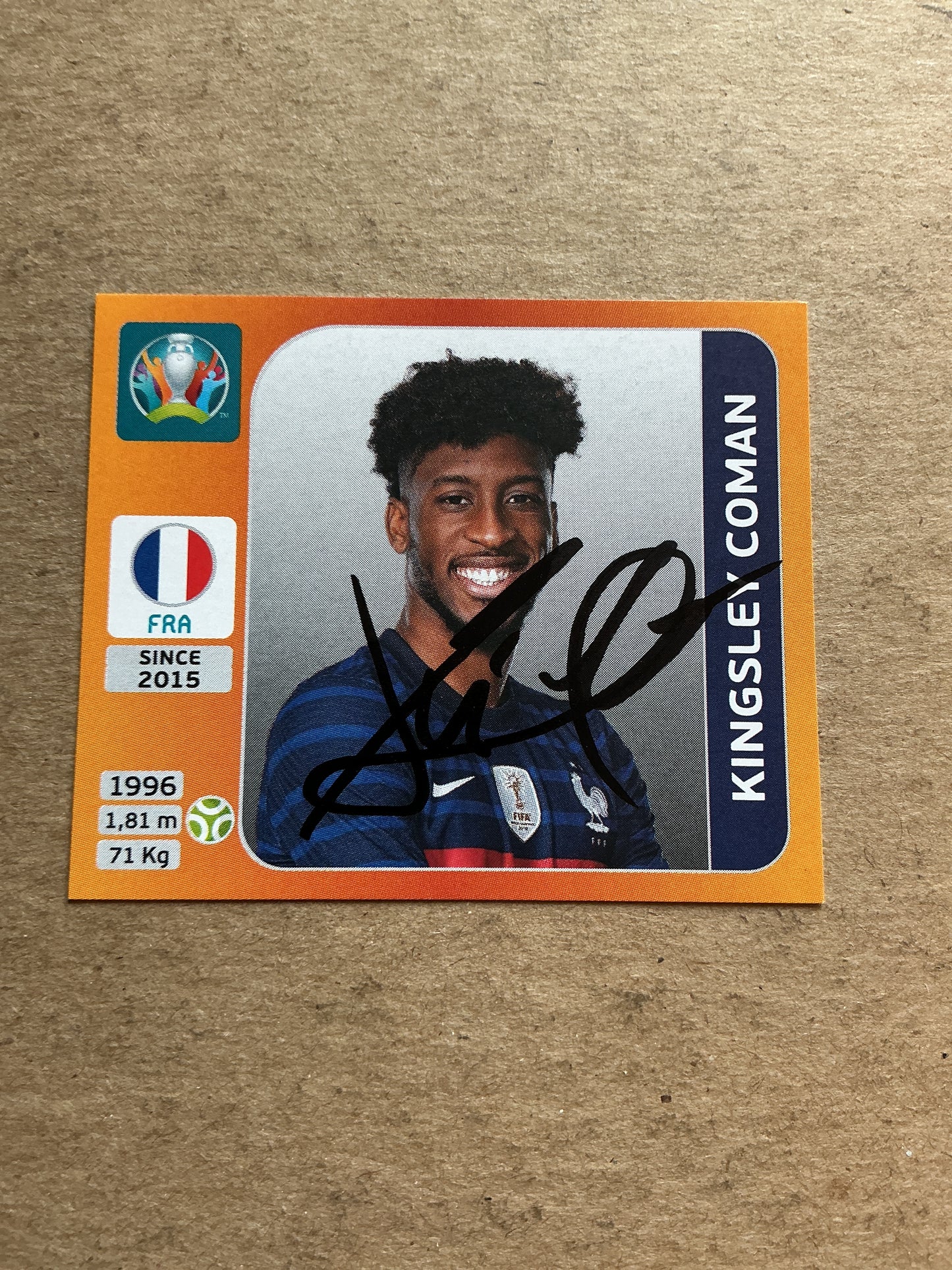 Kingsley Coman, France 🇫🇷 UEFA Euro 2020 Panini hand signed