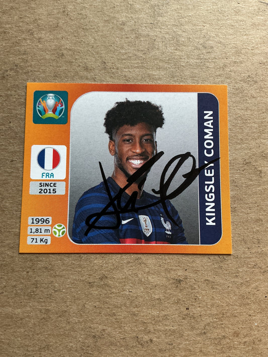Kingsley Coman, France 🇫🇷 UEFA Euro 2020 Panini hand signed