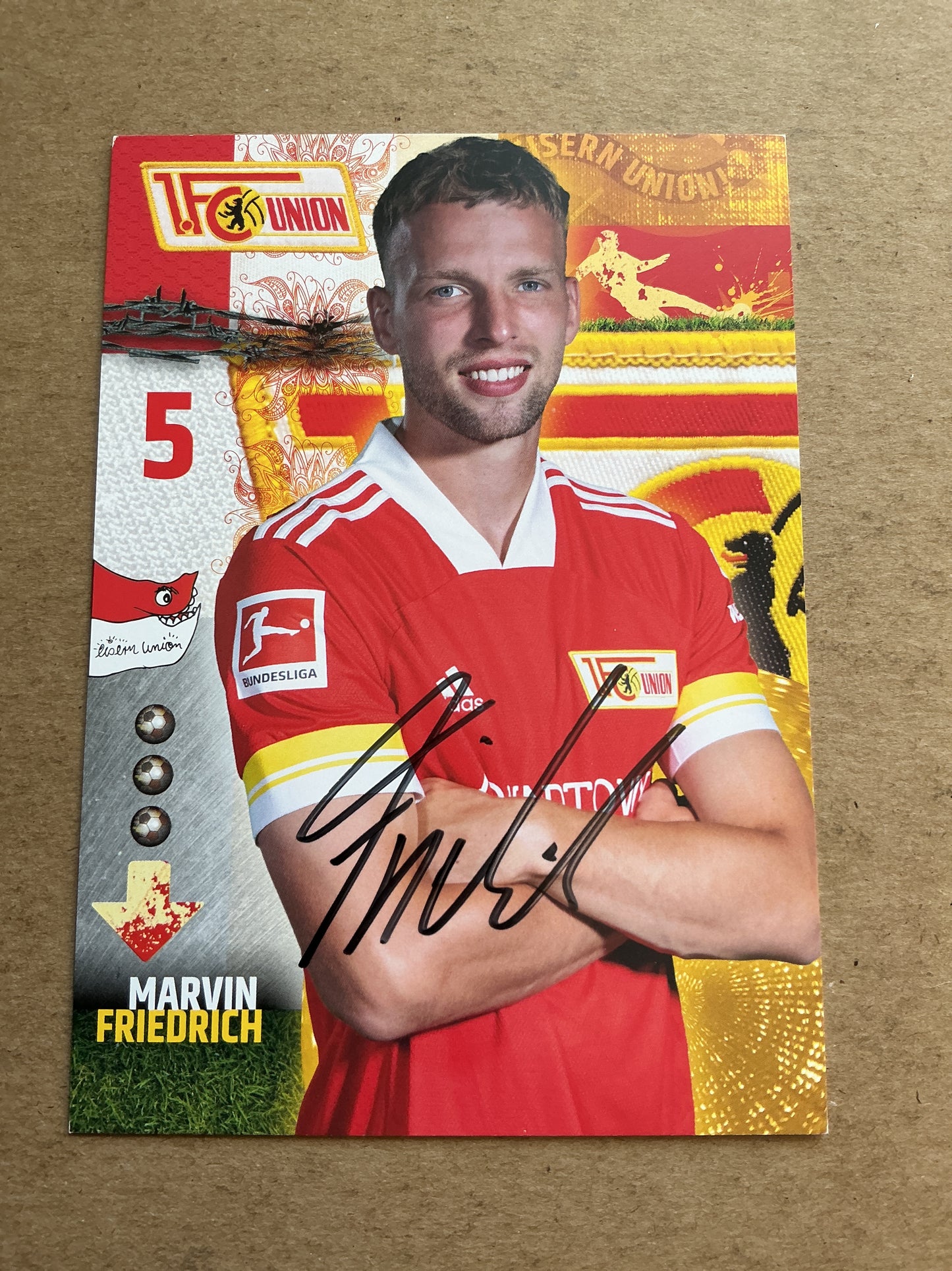 Marvin Friedrich, Germany 🇩🇪 1.FC Union Berlin 2020/21 hand signed