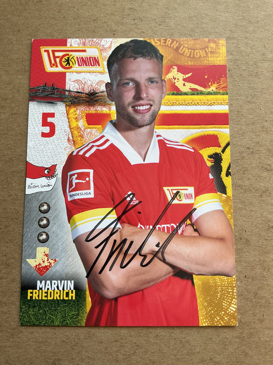 Marvin Friedrich, Germany 🇩🇪 1.FC Union Berlin 2020/21 hand signed