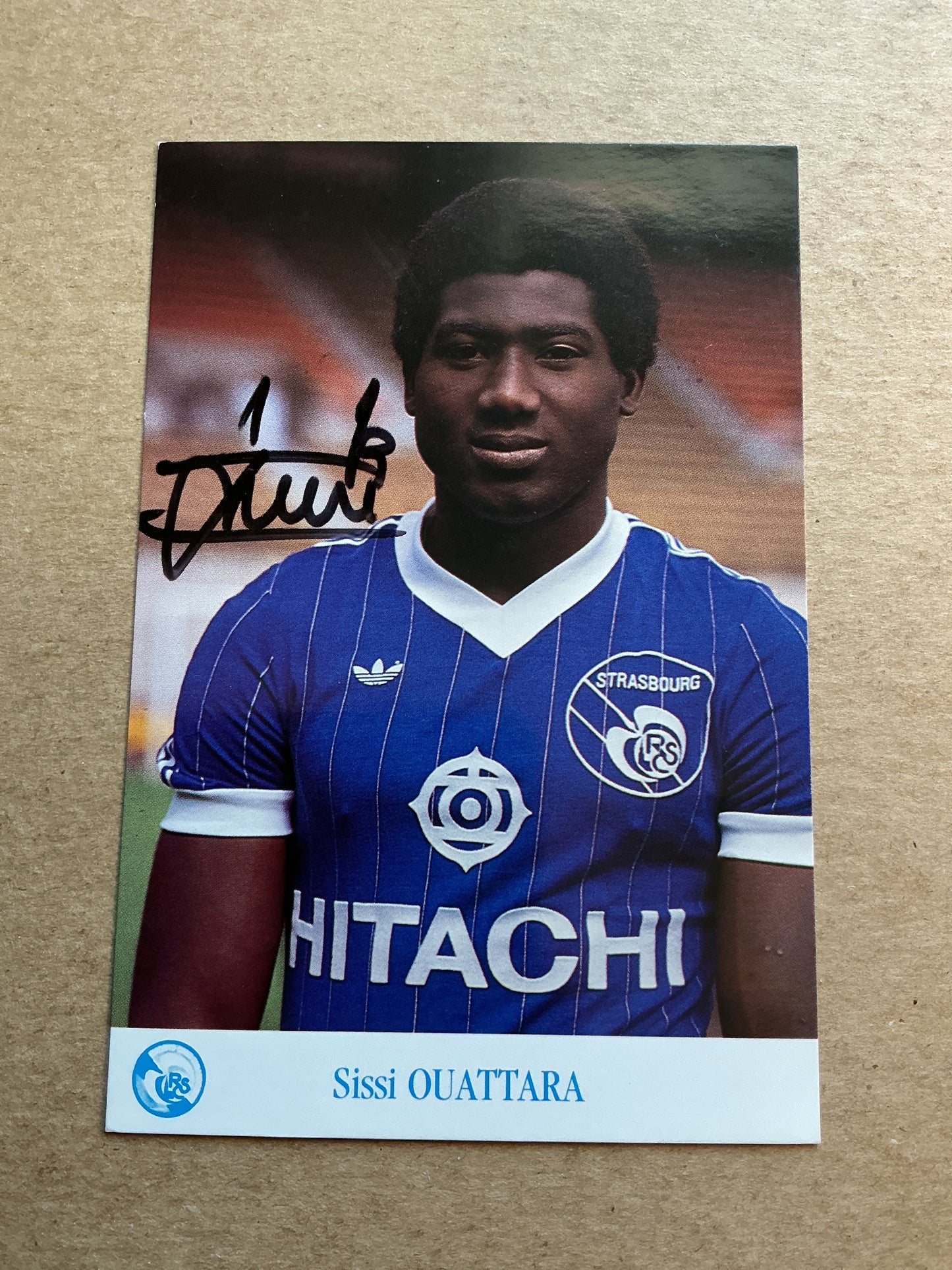 Issiaka Ouattara, Burkina Faso 🇧🇫 RC Strasbourg 1983/84  hand signed