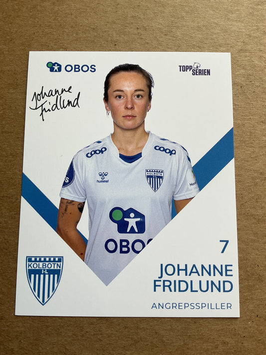 Johanne Fridlund, Norway 🇳🇴 Kolbotn IL 2024/25 hand signed