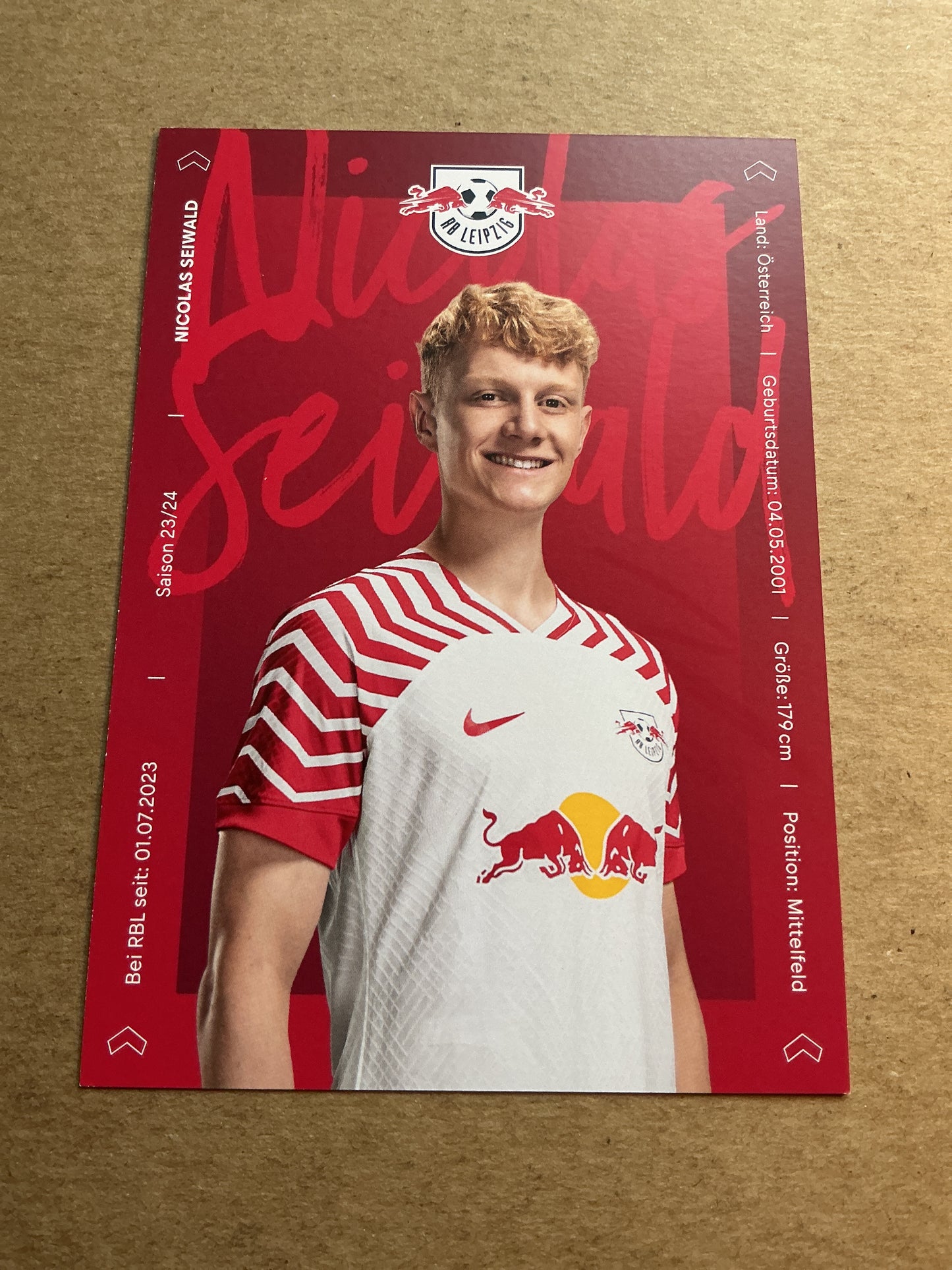 Nicolas Seiwald, Austria 🇦🇹 RB Leipzig 2023/24 hand signed