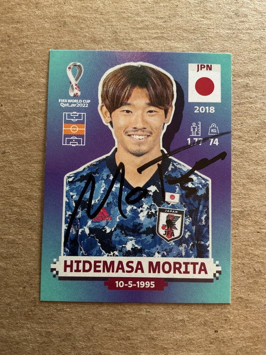 Hidemasa Morita, Japan 🇯🇵 FIFA World Cup 2022 Panini hand signed
