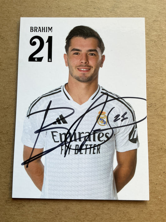 Brahim Diaz, Morocco 🇲🇦 Real Madrid 2024/25 hand signed