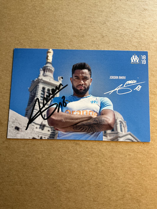 Jordan Amavi, France 🇫🇷 Olympique Marseille 2018/19 hand signed