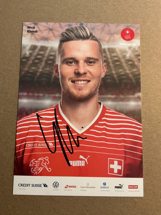 Nico Elvedi , Switzerland 🇨🇭FIFA World Cup 2022  hand signed