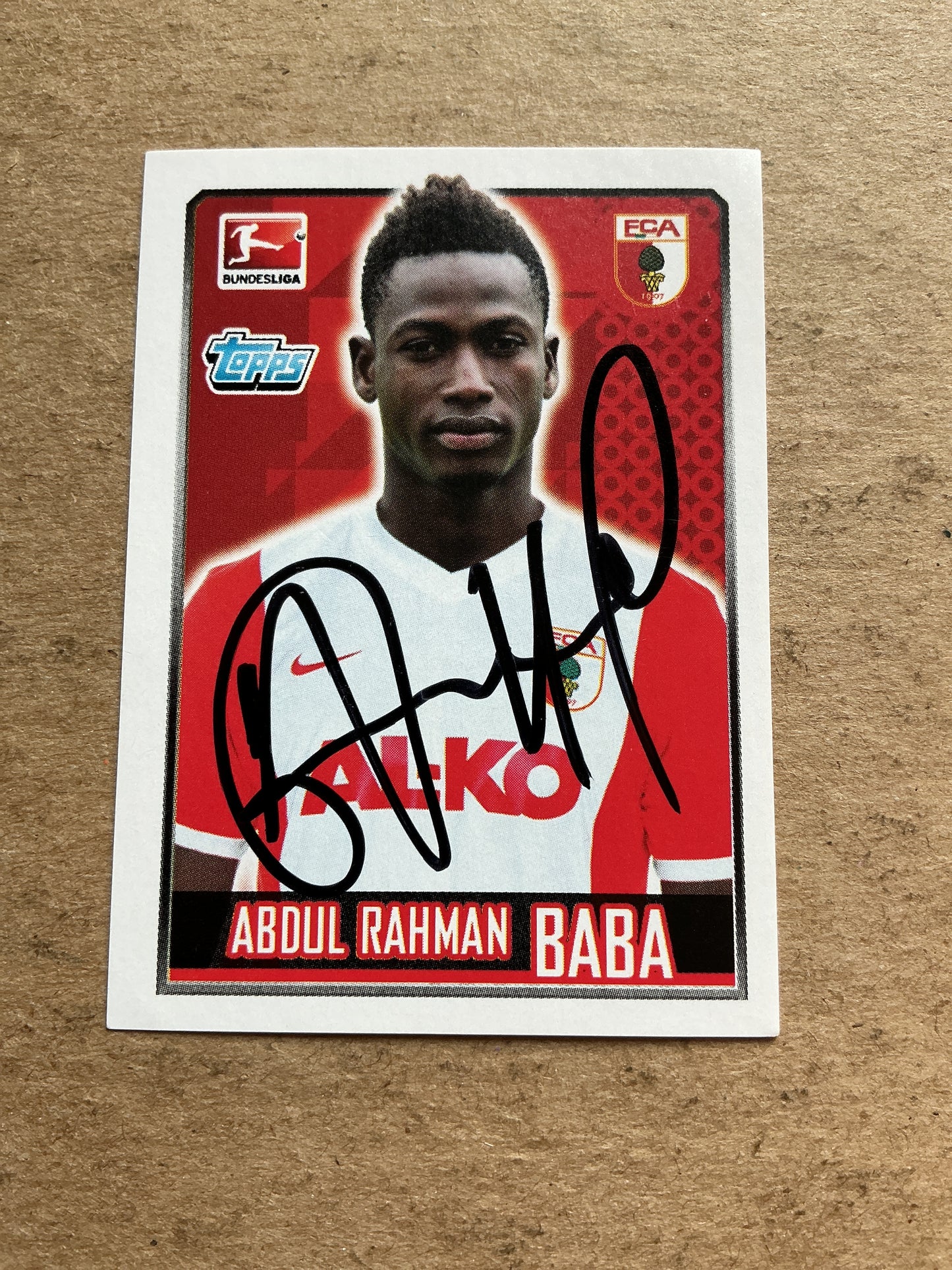 Rahman Baba, Ghana 🇬🇭 FC Augsburg 2014/15 Topps hand signed