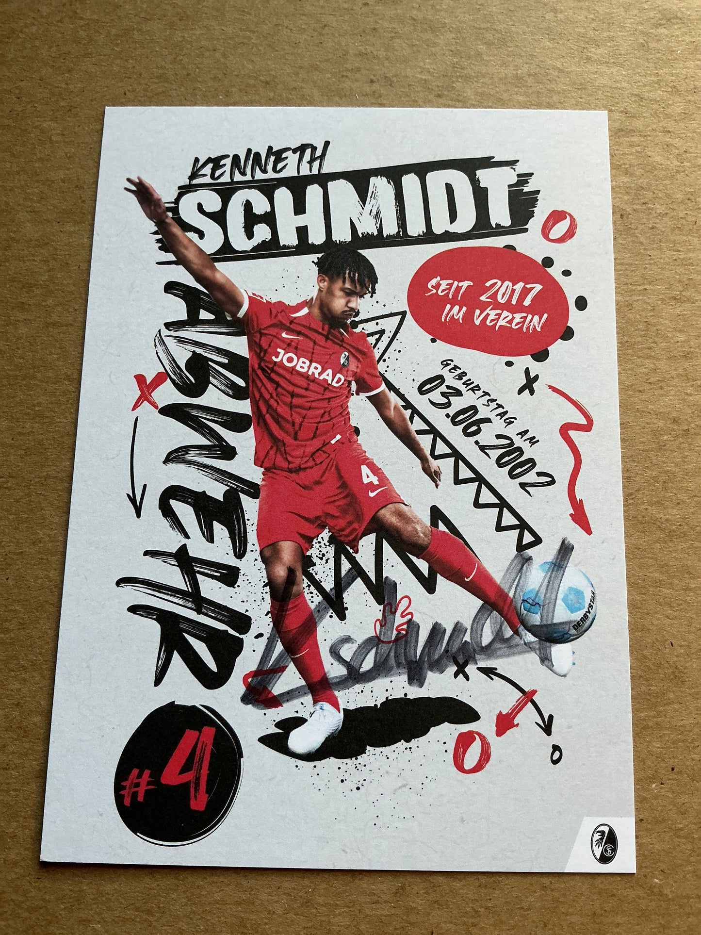 Kenneth Schmidt, Germany 🇩🇪 SC Freiburg 2024/25 hand signed