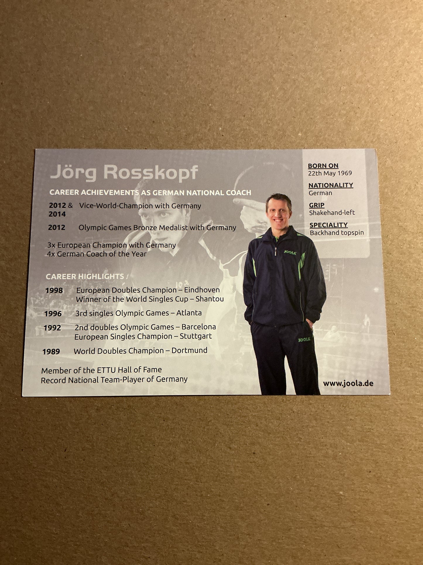 Jörg Rosskopf, Germany 🇩🇪 Table Tennis Summer Olympics 2024 hand signed