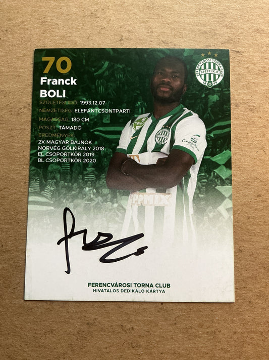 Franck Boli, Ivory Coast 🇨🇮 Ferencvaros TC 2021/22 hand signed