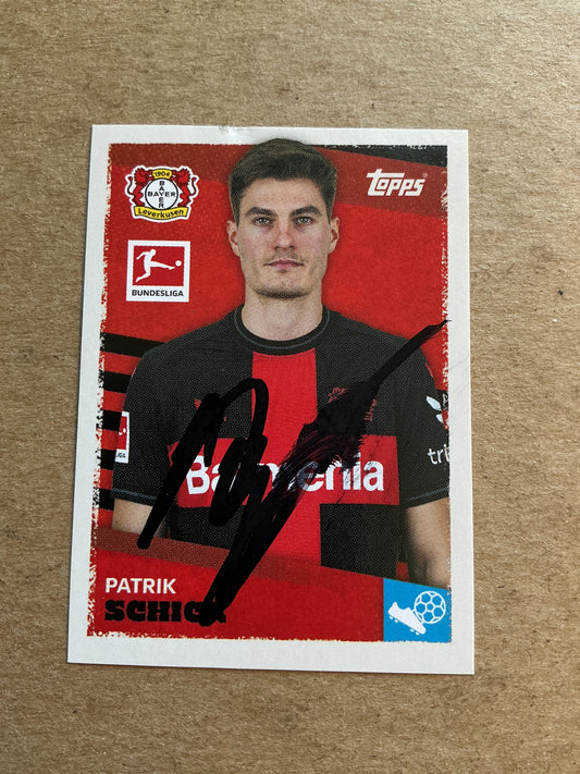 Patrik Schick, Czech Republic 🇨🇿 Bayer 04 Leverkusen 2023/24 Topps hand signed