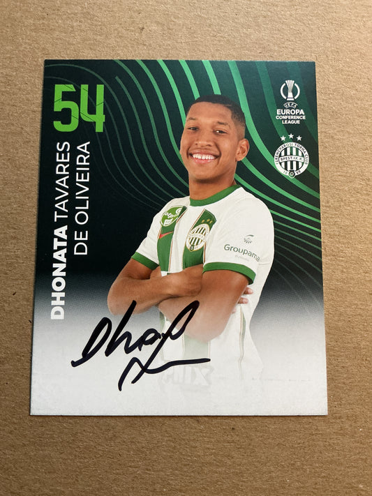 Dhonata, Brazil 🇧🇷 Ferencváros TC 2023/24 hand signed