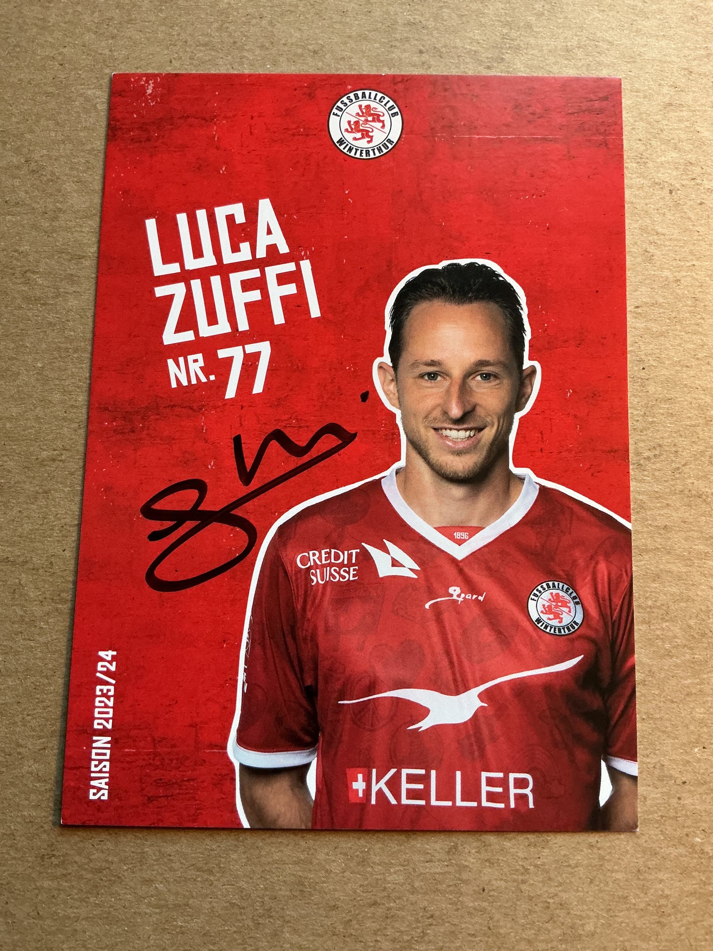 Luca Zuffi, Switzerland 🇨🇭 FC Winterthur 2023/24 hand signed