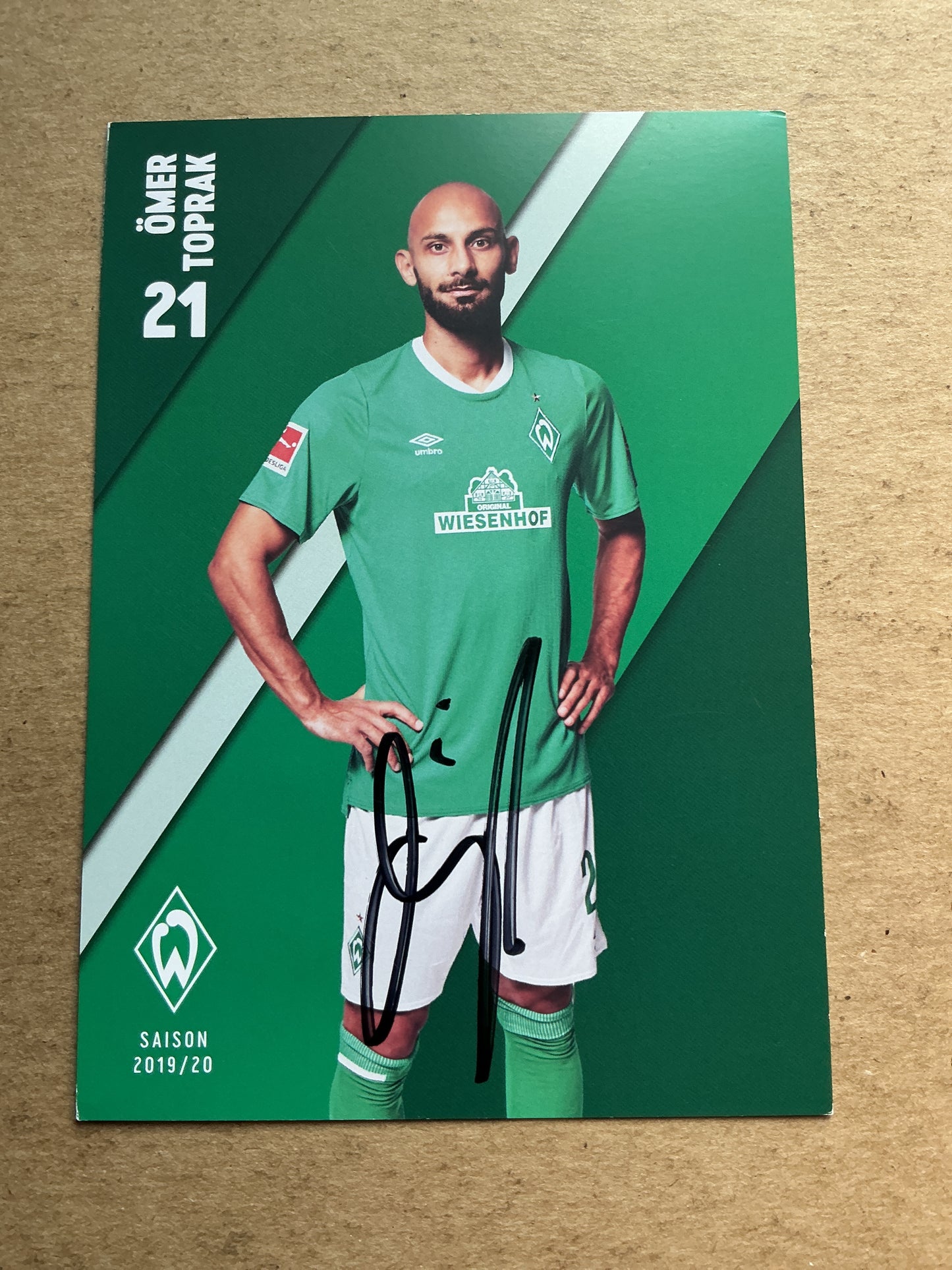 Ömer Toprak, Türkiye 🇹🇷 SV Werder Bremen 2019/20 hand signed