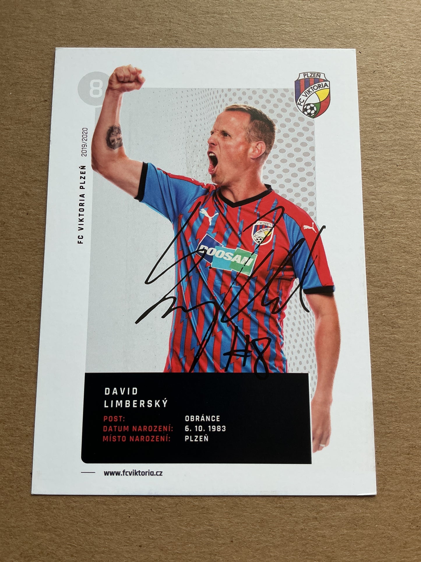 David Limberský, Czech Republic 🇨🇿 FC Viktoria Plzeň 2019/20 hand signed