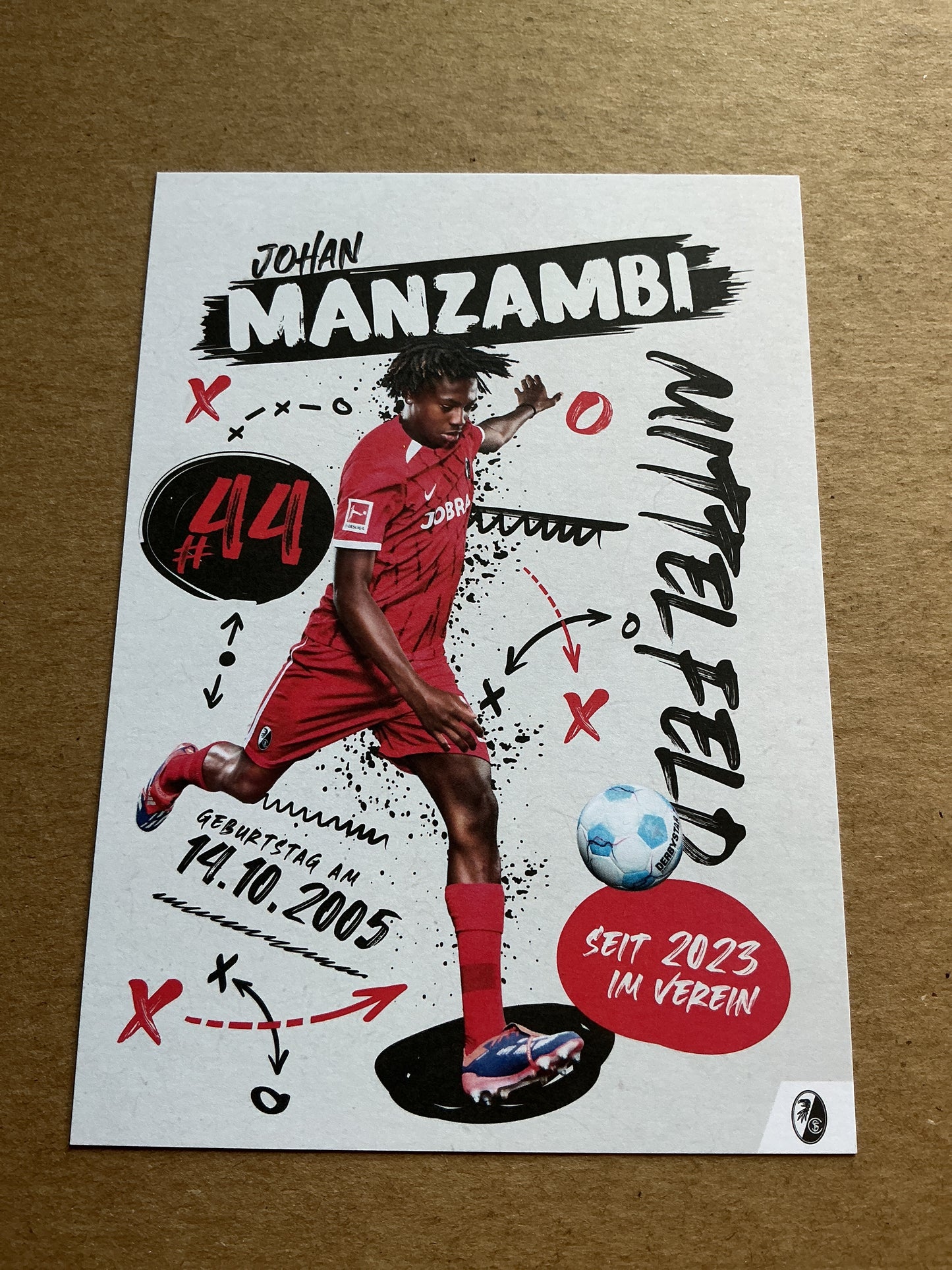 Johan Manzambi, Switzerland 🇨🇭 SC Freiburg 2024/25 hand signed