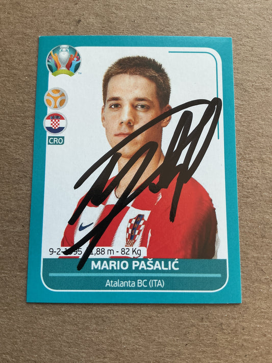 Mario Pašalić, Croatia 🇭🇷 UEFA Euro 2020 Panini hand signed
