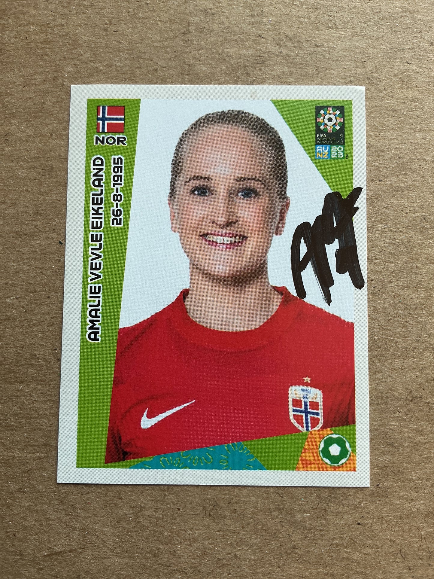 Amalie Eikeland, Norway 🇳🇴 FIFA Women’s World Cup 2023 Panini hand signed