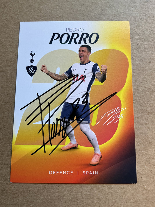 Pedro Porro, Spain 🇪🇸 Tottenham Hotspur 2024/25 hand signed