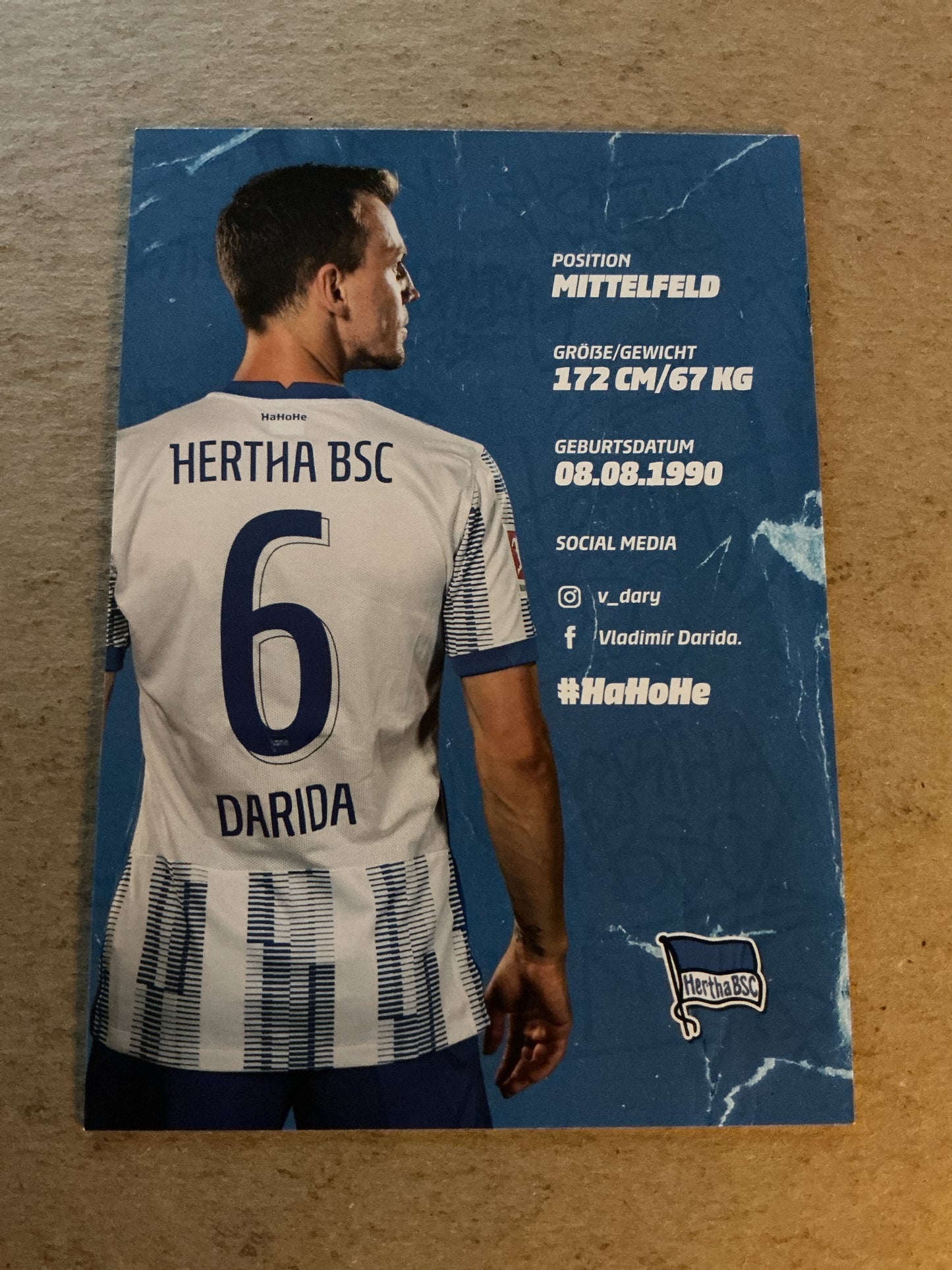 Vladimir Darida, Czech Republic 🇨🇿 Hertha BSC Berlin 2021/22 hand signed