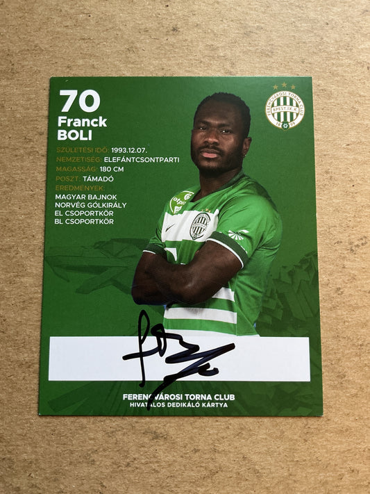 Franck Boli, Ivory Coast 🇨🇮 Ferencváros 2020/21 hand signed
