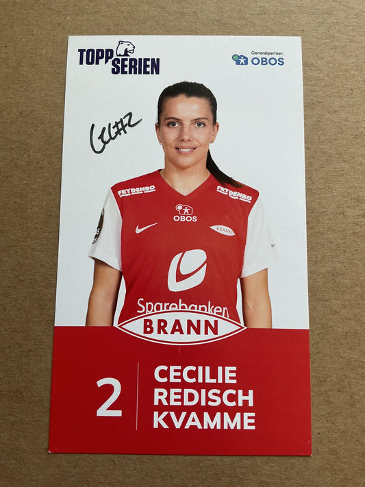 Cecilie Redisch Kvamme, Norway 🇳🇴 SK Brann 2023/24 hand signed